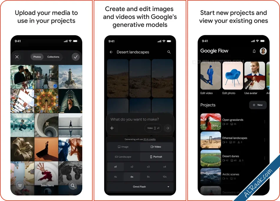 تحميل التطبيقات تطبيق Flow و تطبيق ContentCam و تطبيق ScrollLight و تطبيق Google Flow و تطبيق...webp
