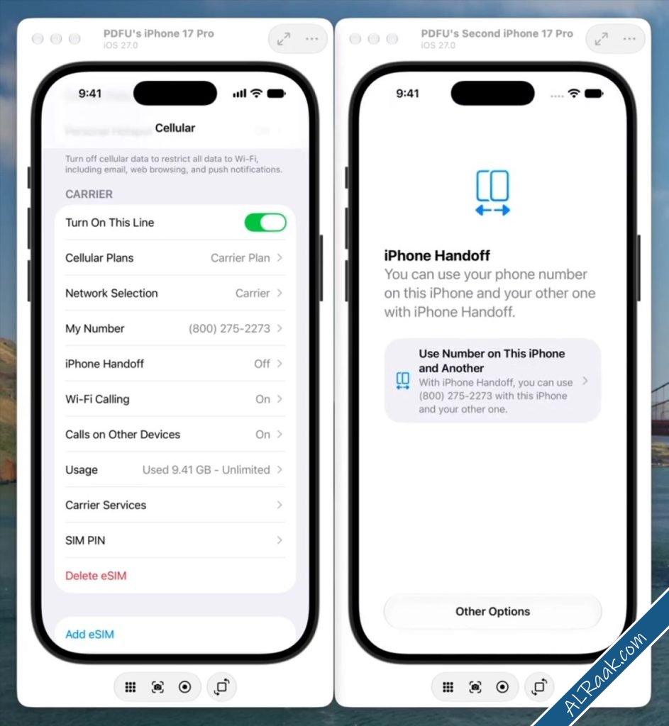 iOS 27 يتيح استخدام رقم هاتف واحد على جهازي iPhone في الوقت نفسه-1.jpg