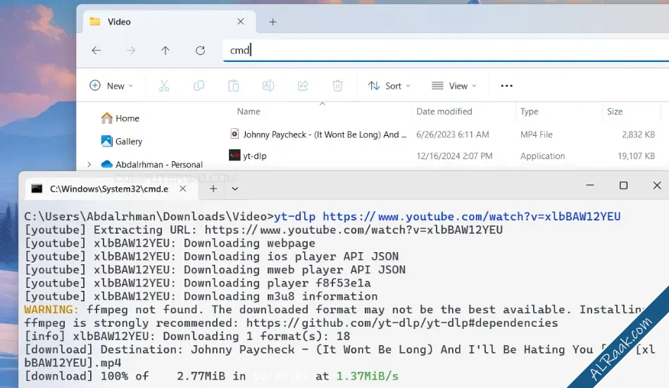 تحميل الفيديوهات من أي موقع باستخدام أوامر CMD في ويندوز-2.webp