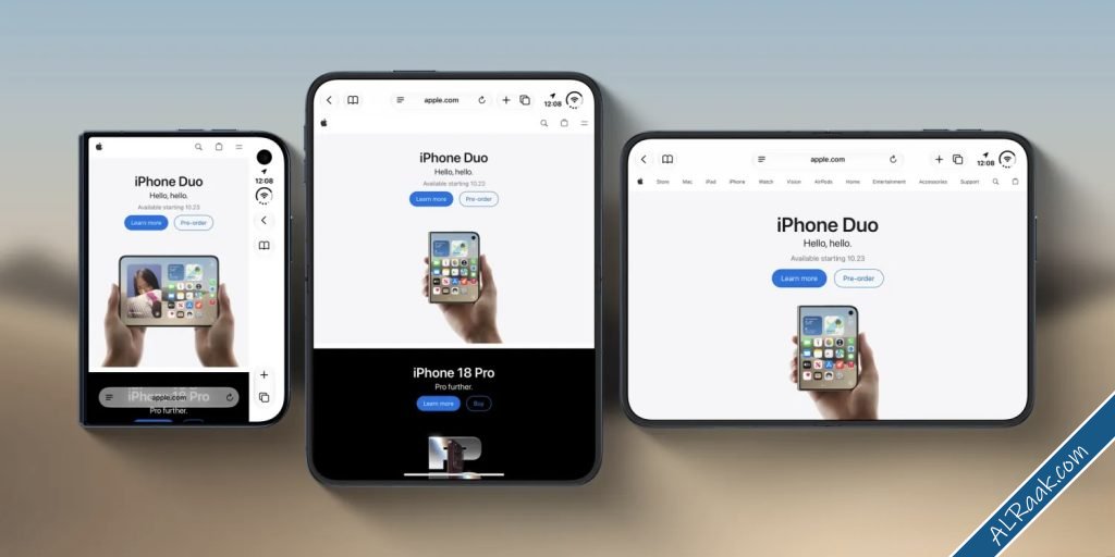 أبل تختبر حلًا لمشكلة ضيق واجهة Safari على الشاشة الخارجية لهاتف iPhone Duo-1.jpg