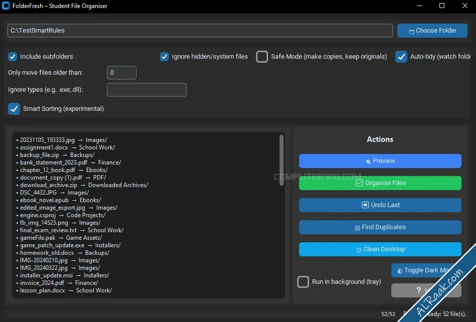 أفضل 6 برامج لتنظيم الملفات برنامج DropIt و برنامج Rinse Organizer و برنامج FileSorter و برنا...webp