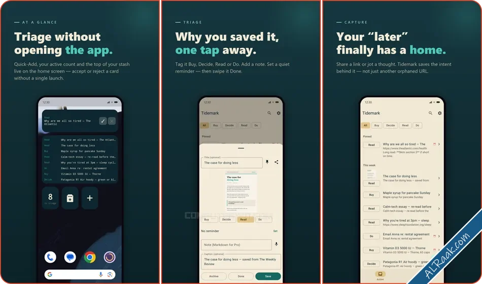 أفضل تطبيقات أندرويد تطبيق Tidemark و تطبيق Particle و تطبيق easy2share و تطبيق choclift و تط...webp