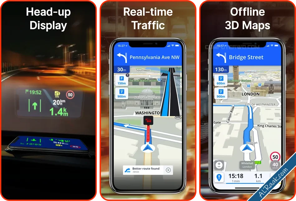 أفضل تطبيقات الخرائط بدون إنترنت تطبيق Mapsme و تطبيق Here WeGo و تطبيق Google Maps و تطبيق S...webp