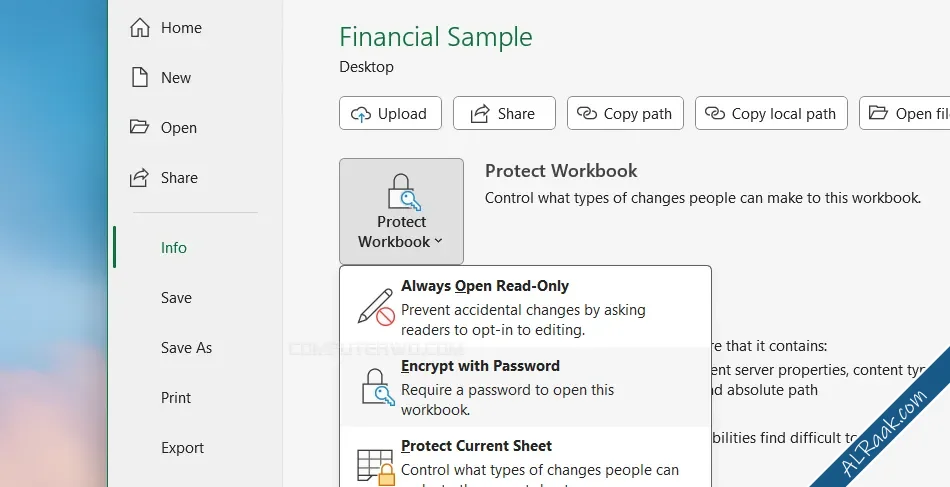 كيفية حماية ملف Excel بكلمة مرور بأكثر من طريقة-1.webp